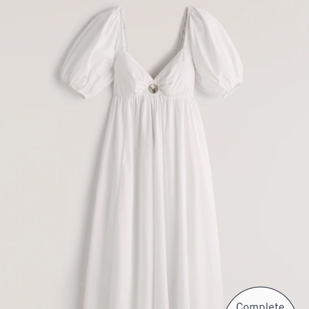 Abercrombie O-ring Puff Sleeve Midi Dress